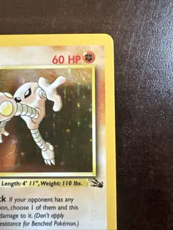 Hitmonlee 7/62 Holo Rare LP Pokemon TCG Fossil WOTC LP - Image 3