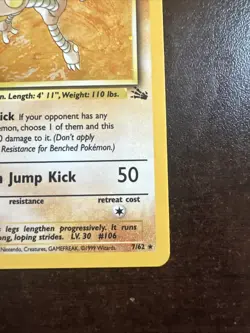 Hitmonlee 7/62 Holo Rare LP Pokemon TCG Fossil WOTC LP - Image 4