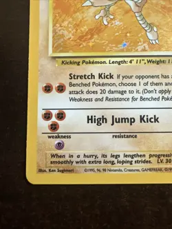 Hitmonlee 7/62 Holo Rare LP Pokemon TCG Fossil WOTC LP - Image 5