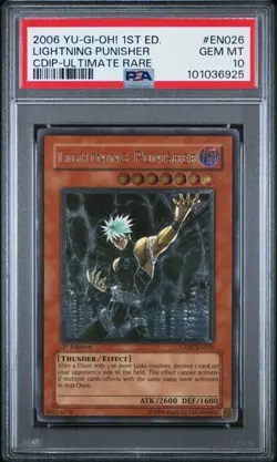 Yu-gi-oh PSA 10 2006 Lightning Punisher CDIP-EN026 Ultimate Rare 1st Edition - Image 1