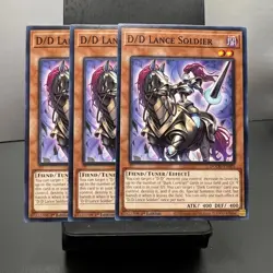 Konami Yu-Gi-Oh! TCG D/D Lance Soldier Fiend Tuner 3x 1st Edition - Image 1