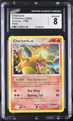 Charizard 1/99 Arceus Holo CGC 8 Graded Pokemon Card - Image 1