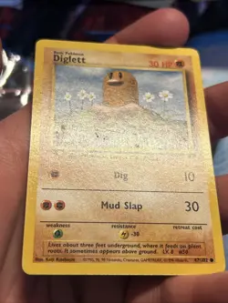Pokemon Card - Diglett Base Set Fight Symbol Error 47/102 Common-mp - Image 4