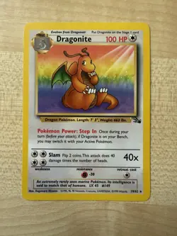 Dragonite 4/62 Fossil non Holo WOTC Vintage Pokemon Card LP - Image 1