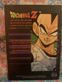 Dragon Ball Z 1999 FUNimation Dragon Ball z Gold Frieza G-9 Card - Image 2