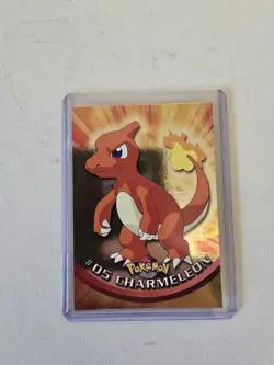 POKEMON Topps Card #5 CHARMELEON Holo Black Logo . Vgc - Image 1