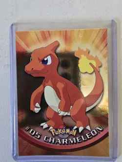 POKEMON Topps Card #5 CHARMELEON Holo Black Logo . Vgc - Image 2