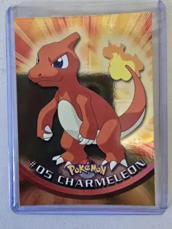 POKEMON Topps Card #5 CHARMELEON Holo Black Logo . Vgc - Image 3