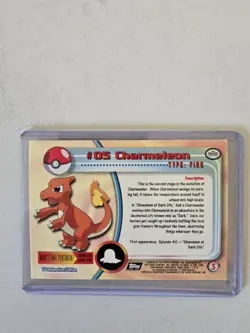 POKEMON Topps Card #5 CHARMELEON Holo Black Logo . Vgc - Image 4