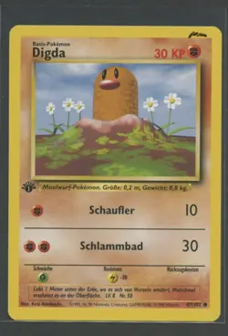 Digda 1. Edition | Basis Set 47/102 | Pokemon Karte Deutsch Near Mint 1999 WOTC - Image 1