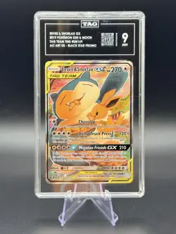 Eevee & Snorlax✨GX Tag Team • 2019 Pokemon SM Black Star Promos #SM169 TAG 9 - Image 1