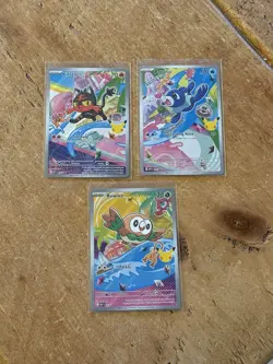 Pokemon First Partner Illustration Collection | Gen 7 Starters | Set Of 3 NM - Image 1