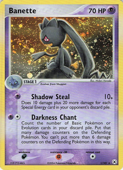 Pokemon TCG EX Hidden Legends Banette 1/101 Holo LP - Image 2