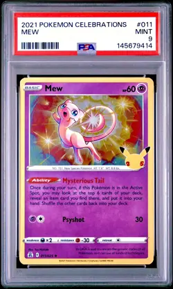 Mew 011/025 Holo Rare Celebrations PSA 9 Mint English Pokemon - Image 1