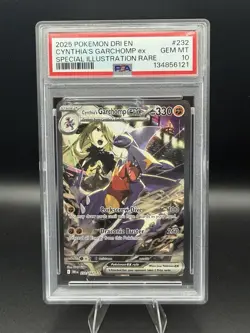 Pokemon TCG Destined Rivals Cynthia's Garchomp EX SIR #232/182 GM PSA 10 - Image 1