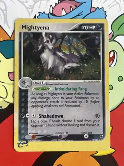 2003 POKEMON EX RUBY & SAPPHIRE MIGHTYENA 10/109 HOLO RARE MP - Image 1