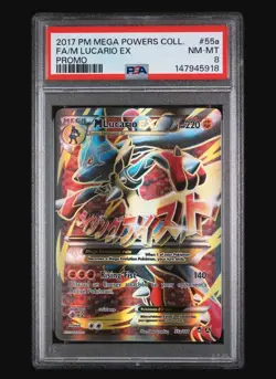 2017 Pokemon Mega Powers Collection Full Art/M Lucario EX Promo PSA 8 - Image 1