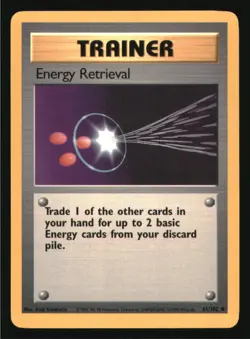 Energy Retrieval 81/102 Uncommon Base Set Unlimited Pokemon Lightly Played - Image 1