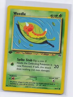 Weedle 70/75 Common Neo Discovery Pokemon 1st Edition Lightly Played - Image 1