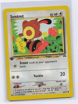Sentret 63/75 Common Neo Discovery Pokemon 1st Edition Lightly Played - Image 1