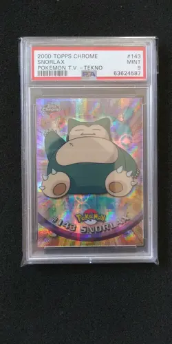 2000 TOPPS CHROME POKEMON #143 SNORLAX TEKNO PSA 9 MINT - Image 1
