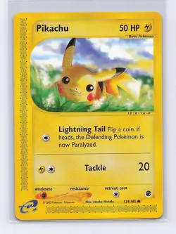 Pikachu 124/165 Common Expedition Base Set Pokemon Lightly Played - Image 1