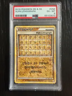 2010 Pokemon HGSS Alph Lithograph #ONE PSA 6 EX-MT Trainer Secret Rare Unown - Image 1