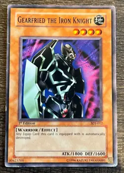 Yugioh 2003 Gearfried the Iron Knight SDJ-012 Vintage 1st Edition (MP/HP) - Image 1