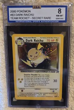 #83/82 Dark Raichu Team Rocket-Secret Rare 2000 Pokemon Card - Image 3