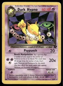 Pokemon Cards Dark Hypno 26/82 Team Rocket Rare LP - Image 1
