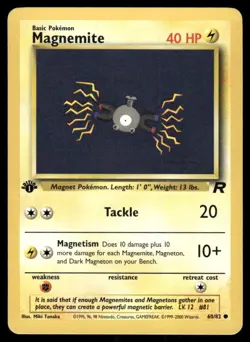 Pokemon Cards Magnemite 60/82 1ST EDITION Team Rocket Common LP - Image 1