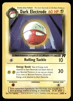 Pokemon Cards Dark Electrode 34/82 Team Rocket WOTC Uncommon NM - Image 1