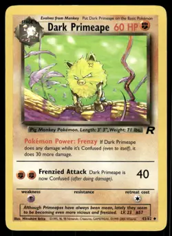 Pokemon Cards Dark Primeape 43/82 Team Rocket WOTC Uncommon NM - Image 1