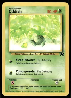 Pokemon Cards Oddish 63/82 Unlimited WOTC Team Rocket Common LP - Image 1