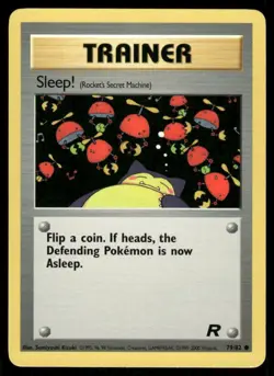 Pokemon Cards Sleep! 79/82 Unlimited WOTC Team Rocket Common LP - Image 1