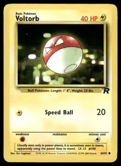 Pokemon Cards Voltorb 69/82 Unlimited WOTC Team Rocket Common LP - Image 1