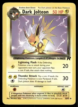 Pokemon Cards Dark Jolteon 38/82 Team Rocket Uncommon LP - Image 1