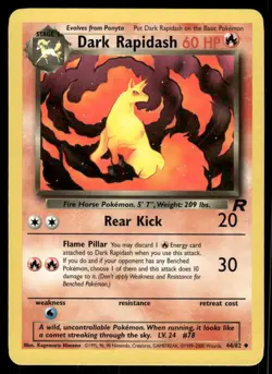 Pokemon Cards Dark Rapidash 44/82 Team Rocket WOTC Uncommon NM - Image 1
