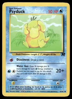 Pokemon Cards Psyduck 65/82 Unlimited WOTC Team Rocket Common LP - Image 1
