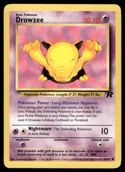 Pokemon Cards Drowzee 54/82 Unlimited WOTC Team Rocket Common LP - Image 1