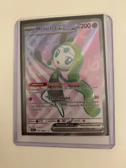 Pokemon Meloetta EX 159/086 Holo Card w/ Sleeve and Top Loader - Image 1