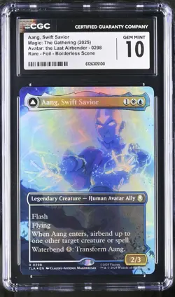 AANG, SWIFT SAVIOR Avatar: The Last Airbender Borderless Foil Rare CGC 10 MTG - Image 1