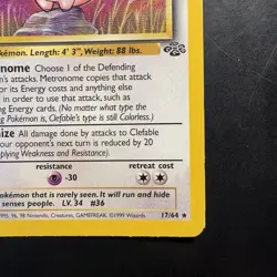 Vintage Pokemon Clefable 17/64 Jungle Non-holo Rare WotC 1999 - Image 4