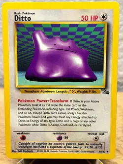 Fossil Ditto 18/62 Rare Pokemon Unlimited NM/LP - Image 1