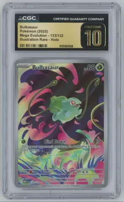2025 Pokemon Mega Evolution Bulbasaur PRISTINE CGC 10 Illustration Rare #133 - Image 1