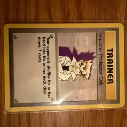 Pokemon TCG Trainer Imposter Professor Oak Base Set 73/102 Rare Vintage 1999 MP - Image 1