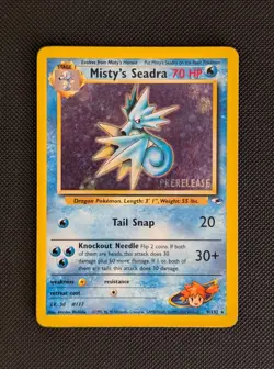 Pokemon Gym Heroes Misty’s Seadra Holo WOTC 1999 NM Near Mint Vintage - Image 1