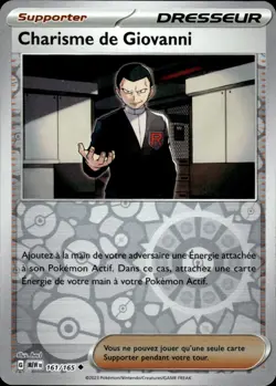 Carte Pokemon REVERSE Charisme de Giovanni 161/165 MEW Pokemon 151 FR NEUF - Image 1