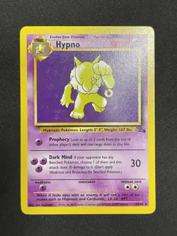 Pokemon Hypno 23/62 Fossil Rare Non Holo Unlimited 1999 WOTC - Image 2