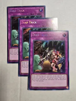 Yugioh! 3x Trap Trick RA03-EN078 Secret Rare 1st Ed NM - Image 1